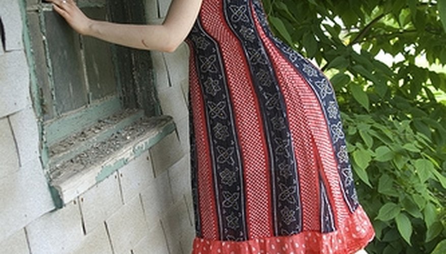 A photo demonstrating the line of a classic, simple sundress A photo demonstrating the line of a classic, simple sundress