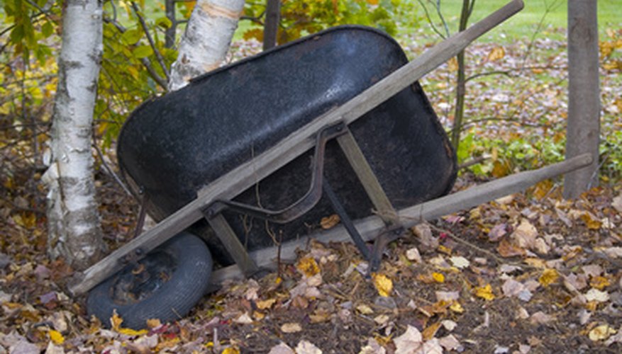 A run-down wheelbarrow is often easy to repair. A run-down wheelbarrow is often easy to repair.