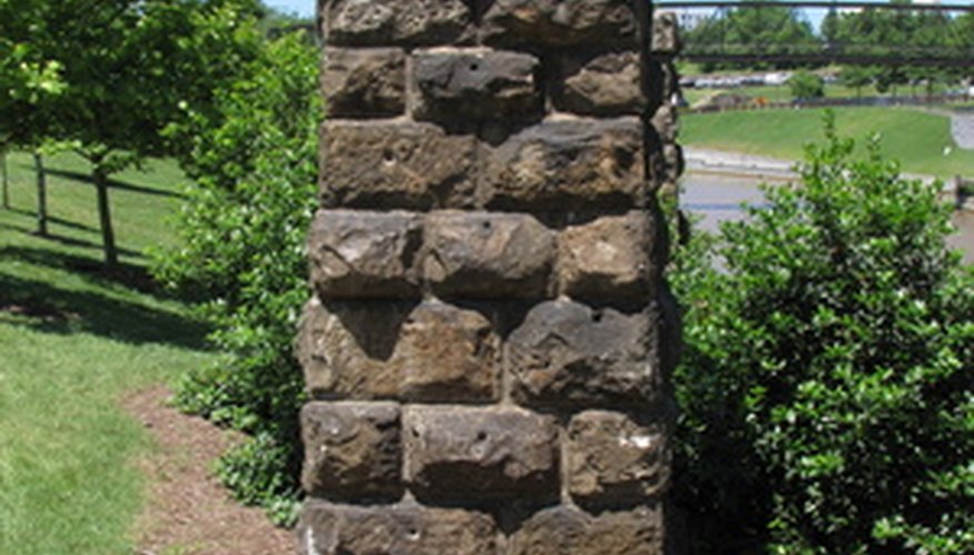 Faux stone pillars can be created easily using foam. Faux stone pillars can be created easily using foam.