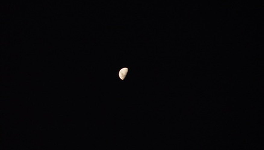 A third quarter moon in waning. A third quarter moon in waning.