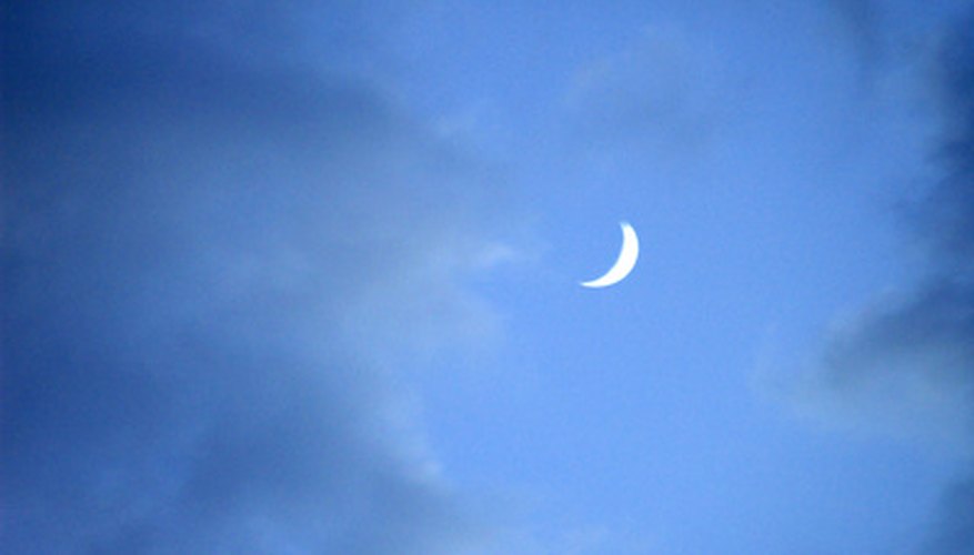 The waxing crescent moon appears after the new moon. The waxing crescent moon appears after the new moon.