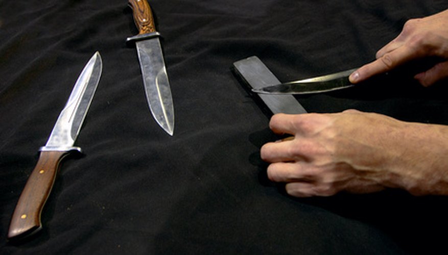 Knife sharpening takes patience and practice. Knife sharpening takes patience and practice.