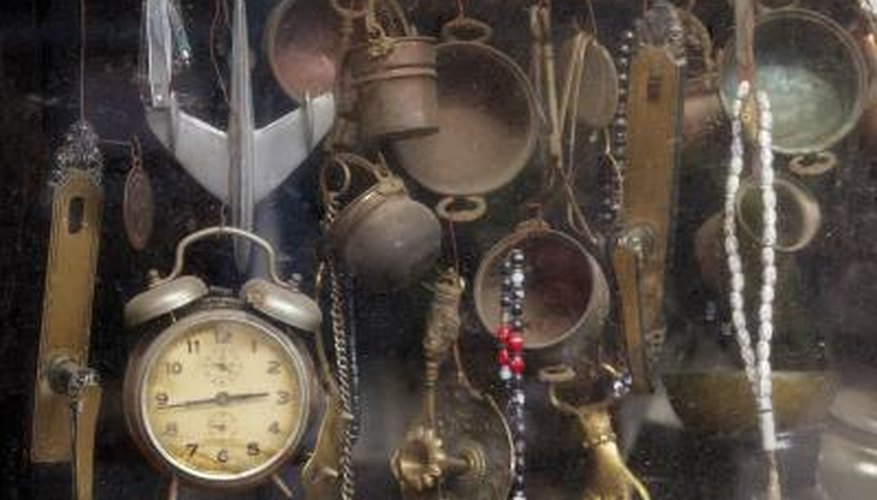 Antique items in a shop. Antique items in a shop.