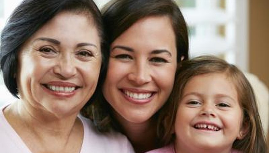 A portrait of a mother, daughter and grandmother. A portrait of a mother, daughter and grandmother.