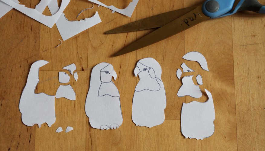 Cut out the background and the details of the birds. Cut out the background and the details of the birds.