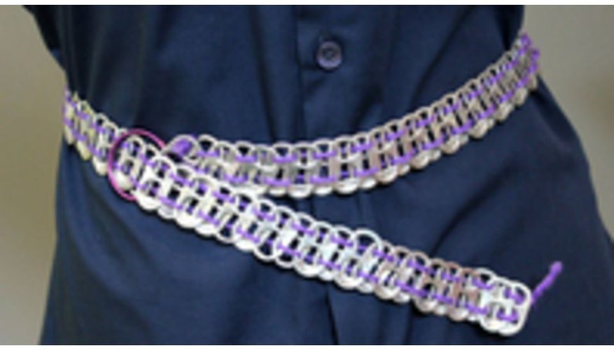 A fashionable pop tab belt A fashionable pop tab belt