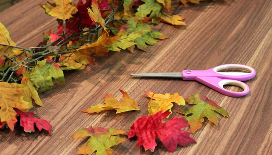 Cut artificial leaves Cut artificial leaves