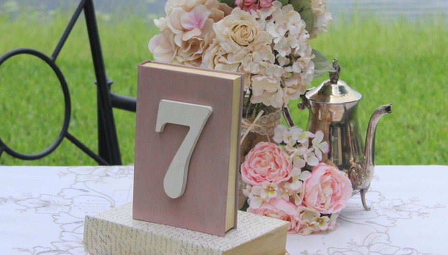 Vintage books display for a country chic wedding. Vintage books display for a country chic wedding.