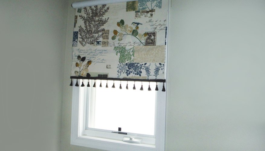 Fabric is easy to attach to shades. Fabric is easy to attach to shades.