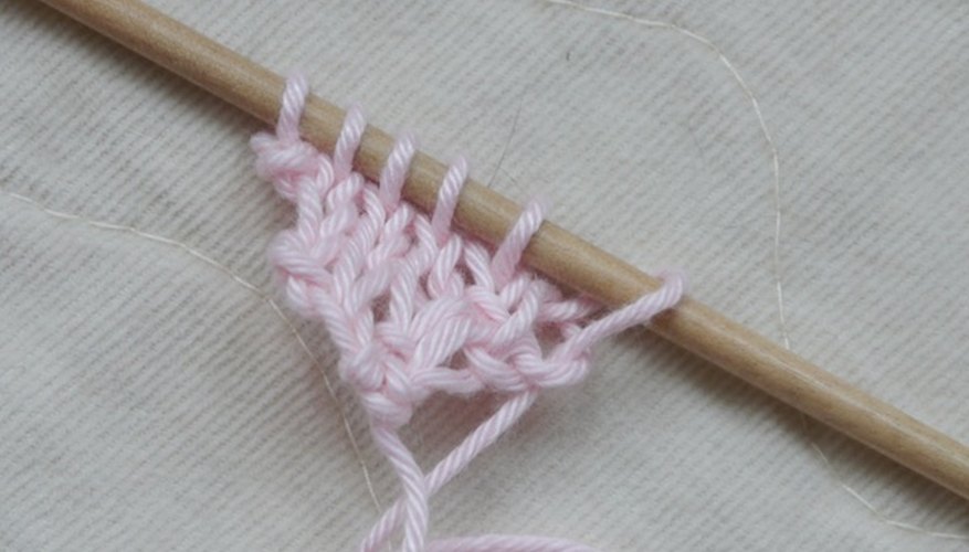 Knit six stitches onto your needle. Knit six stitches onto your needle.