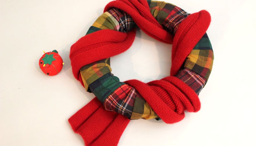 Wrap a scarf around the wreath Wrap a scarf around the wreath