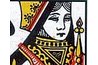 The face of a playing card shows a medieval style of drawing faces