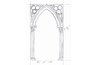 Medieval archway penciled with details