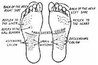 Foot reflexology chart developed by Eunice Ingham