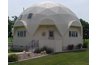 Geodesic dome, note angular form with straight lines