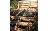 Forms built and braced, ready for pouring concrete