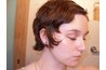 Even very short hair can be styled formally when left down.