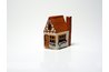 Adding a chimney and window boxes makes a miniature house more realistic.