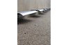 Steel has a high strength-to-weight ratio, as can be seen from the thinness of these benches.