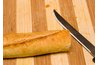 A bamboo cutting board