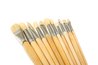 Inexpensive, wood-handled brushes work well for painting rocks.