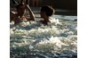 Adults can relax in the hot tub.