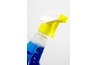 Soak the sponge with glass cleaner.
