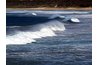 Waves crash on the shore