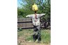 Give old rubber boots to a scare crow.