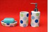 Tumblers may be part of a decorative set of bathroom accessories.