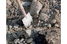 Dig out large stones with a shovel.