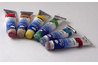 Use acrylic paint to tint sand for a textured finish.