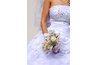 Beadwork on the bodice enhances the beauty of this dress.