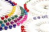 Bright-colored pins are easier to see and less likely to be accidentally left in the fabric.