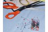 Scissors and many straight pins are necessary for this project.
