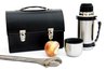 A worker's lunch box and thermos.