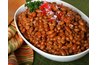 Top baked beans with a bit of pepper relish for added crunch.
