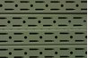 The slots in metal standards hold and secure metal brackets.