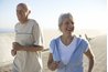 Couple walking on beach