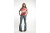 A collared T-shirt becomes a fab fashion with the neckline cut off.
