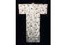 The kimono consists of two pieces of straight-cut fabric sewn together.