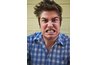 Look at how your own brow drops down when you make an angry face.