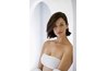 This strapless bandeau bra works well underneath an off-the-shoulder dress.