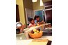Islands with extended countertops accommodate seating options.