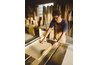 Always line up the plastic's leading edge with the saw's fence before pushing the plastic into the blade.