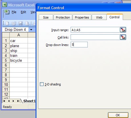 Formatting the combo box
