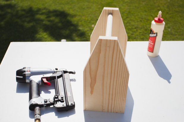 Sides attached with wood glue and nails.