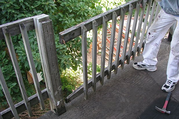 Most railings can be removed in sections.