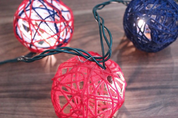 Insert string lights in the globes