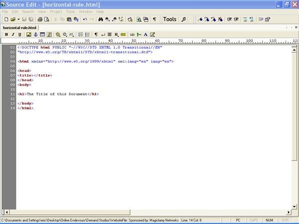 create horizontal line in html